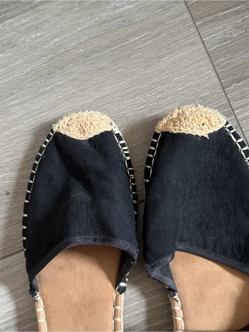 Black Espadrille Flat Sandals with Ankle Strap Sz 10